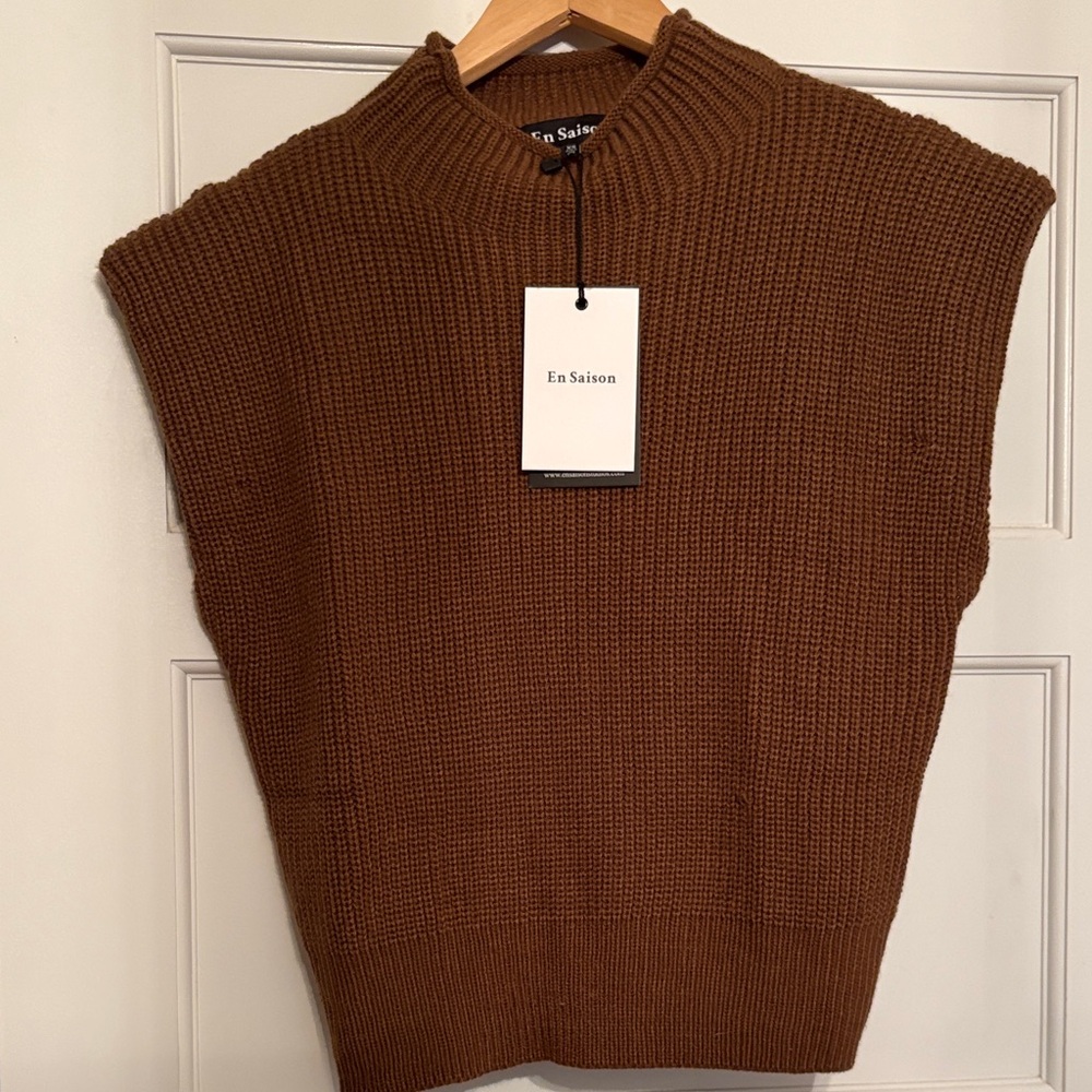 En Saison Chocolate Knit Sleeveless Top